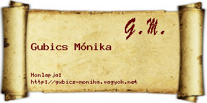 Gubics Mónika névjegykártya